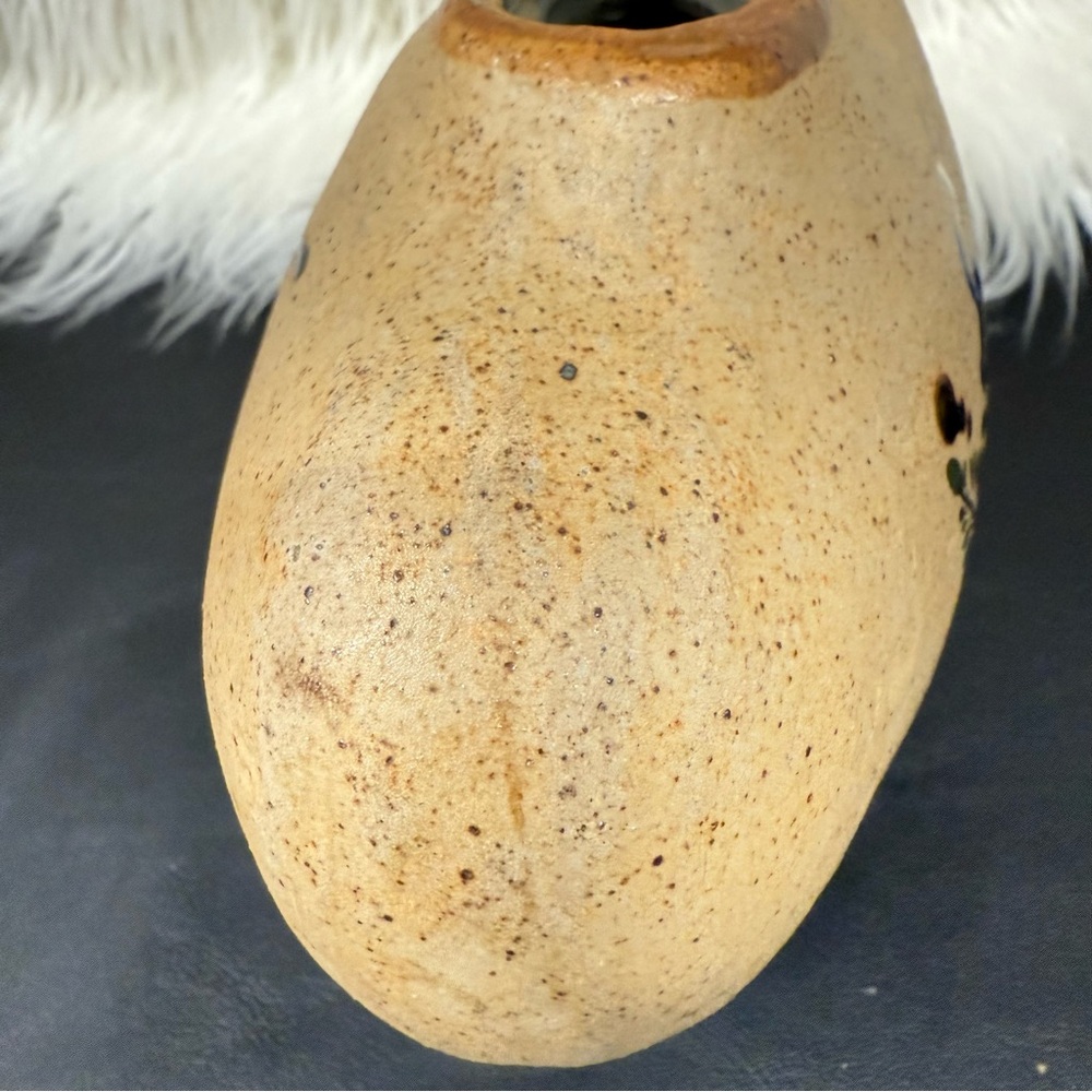 Vtg Netzi Tonala Mexican Sandstone Pottery Vase Handmade/Painted Folk Art - Picture 10 of 16